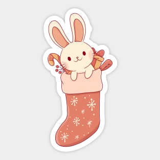 christmas stocking bunny Sticker